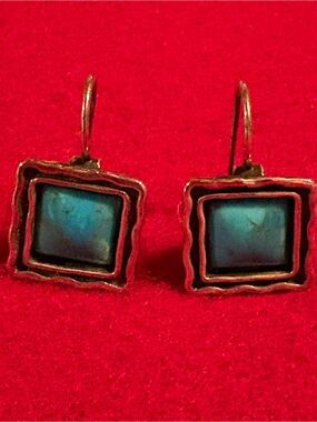 SILPADA sterling silver  turquoise Stone Square Drop Earrings